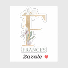 F Monogram Floral Sticker