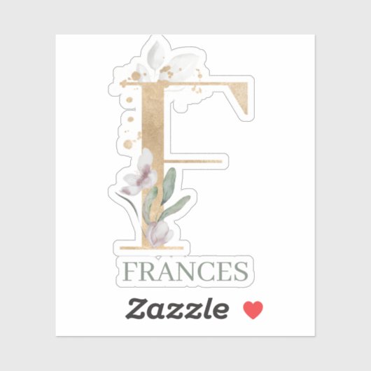 F Monogram Floral Sticker (Vel)