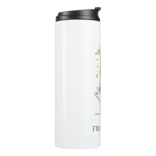 F Monogram Floral Thermosbeker (Gedraaid links)