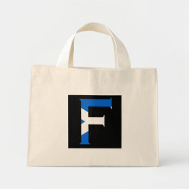 F Monogram ingeslagen op de Schotse vlag in Mini Tote Bag