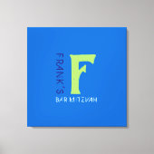 F Monogram Initiaal Bar Bat Mitzvah Sign-In Board Canvas Afdruk (Voorkant)