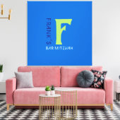 F Monogram Initiaal Bar Bat Mitzvah Sign-In Board Canvas Afdruk (Insitu (Woonkamer))