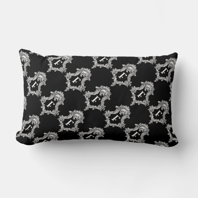 F Monogram Initiaal Thow Pillow Kussen (Voorkant)