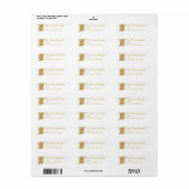 F Monogram "Irish Gold" design Adresetiketten Etiket (Full Sheet)