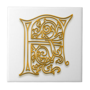 F Monogram "Irish Gold" Keramische Tegel Tegeltje
