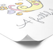 F monogram kunst Faith meisjes naam poster (Hoek)