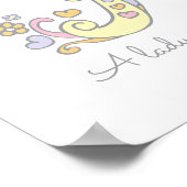 F monogram kunst Freya meisjes naam poster (Hoek)