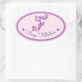 F monogram op maat, meisjes naam roze stickers (Tas)