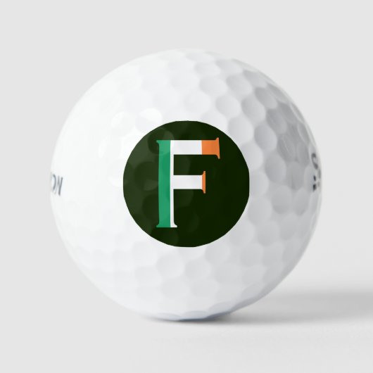 F Monogram over de Ierse vlag ssf gbt Golfballen (Voorkant)