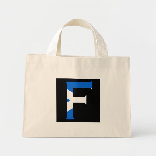 F-monogram over de Schotse vlag itcn Mini Tote Bag (Voorkant)