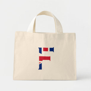 F Monogram over Union Jack Vlag ttt Mini Tote Bag