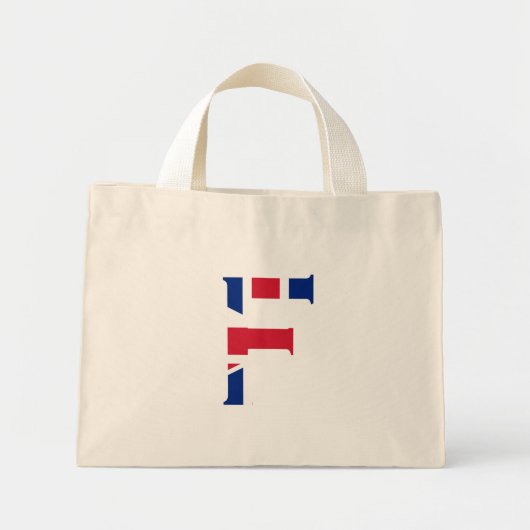 F Monogram over Union Jack Vlag ttt Mini Tote Bag (Voorkant)