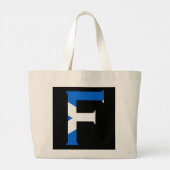 F Monogram overgeheveld op Scottish Flag jtcn Grote Tote Bag (Achterkant)