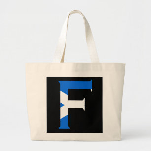 F Monogram overgeheveld op Scottish Flag jtcn Grote Tote Bag