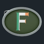 F Monogram overlay op Ierse vlag bbcnt Gesp<br><div class="desc">F Monogram afgedekt op de Ierse vlaggengordel Sluitvormig © Trinkets and Items 2017 - AHP Design. Alle rechten voorbehouden.</div>