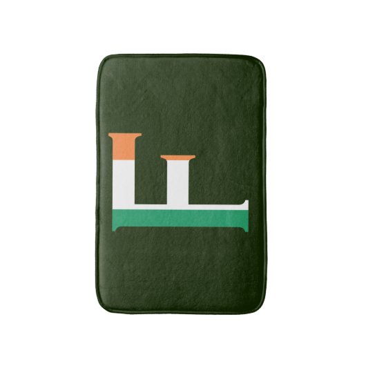 F Monogram overlay op Ierse vlag bmcnt Badmat (Voorkant Verticaal)