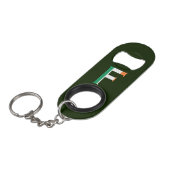 F Monogram overlay op Ierse vlag bot Mini Flessenopener (Voorkant Gekanteld)