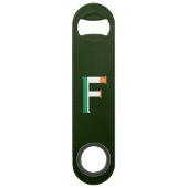 F Monogram overlay op Ierse vlag bot Speed Flessenopener (Achterkant)