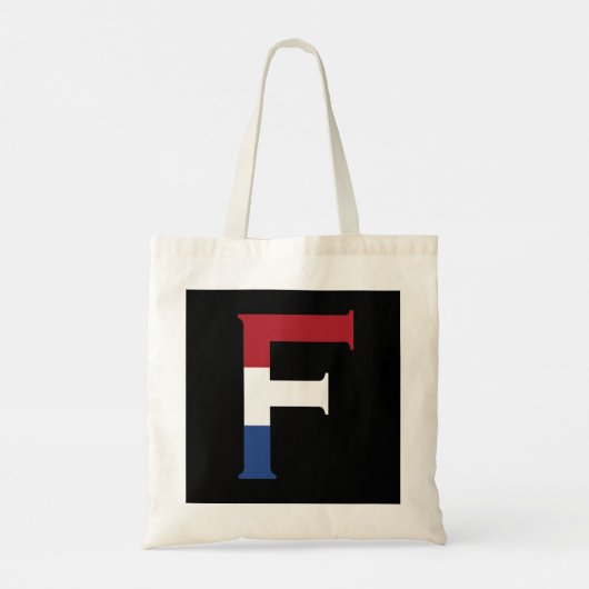 F Monogram overlay op NLD Vlag op bk btcnt Tote Bag (Achterkant)