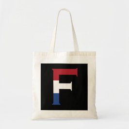 F Monogram overlay op NLD Vlag op bk btcnt Tote Bag