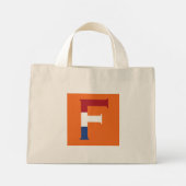 F Monogram overlay op NLD Vlag op of tct Mini Tote Bag (Achterkant)