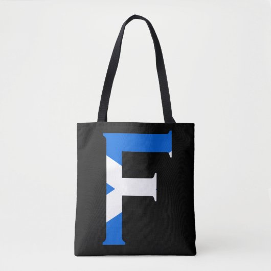 F Monogram overlay op Schotse Vlag St Tote Bag (Voorkant)