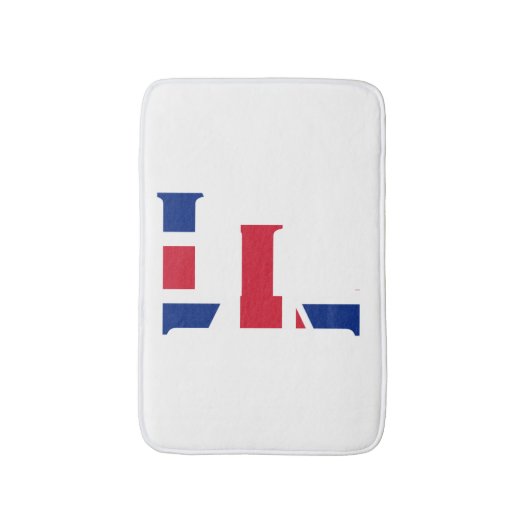 F Monogram overlay op Union Jack Flag bmt Badmat (Voorkant Verticaal)