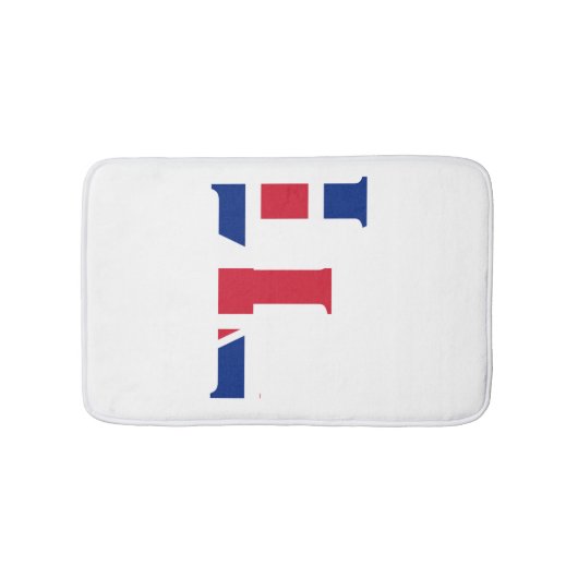 F Monogram overlay op Union Jack Flag bmt Badmat (Voorkant)