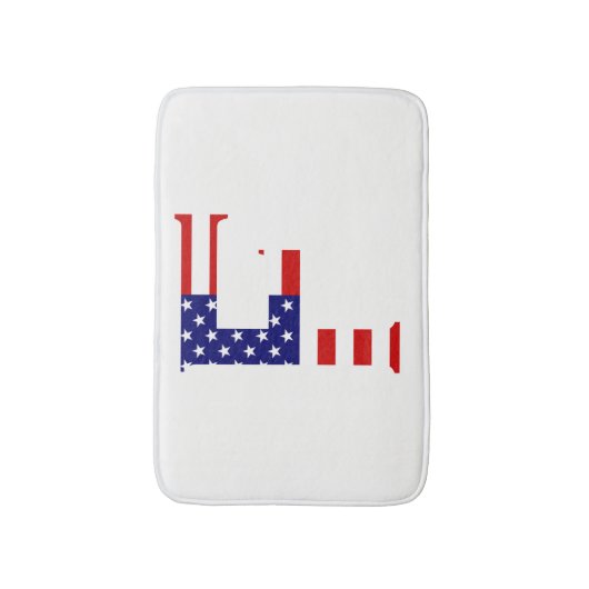 F Monogram overlay op USA Flag bmcnt Badmat (Voorkant Verticaal)