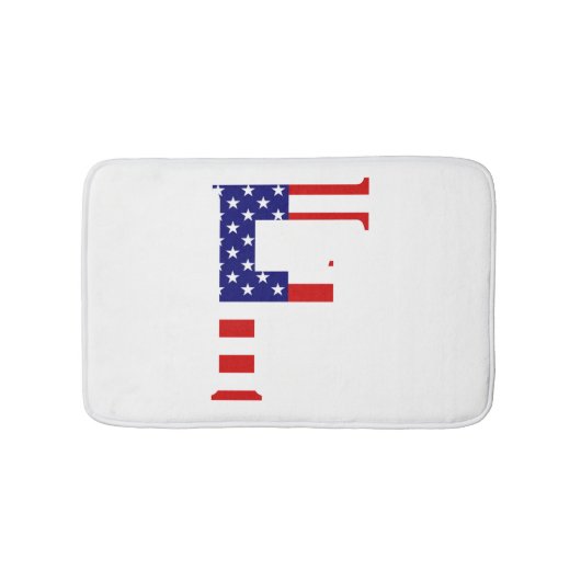 F Monogram overlay op USA Flag bmcnt Badmat (Voorkant)
