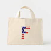 F Monogram overlay op USA Flag tcnt Mini Tote Bag (Voorkant)