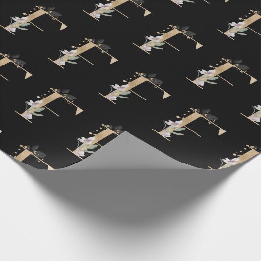 F Monogram papier voor het verpakken van flessen (Hoek)