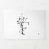 'F' Monogram prachtig geborsteld Floral Wedding Drieluik Uitnodiging (Cover)