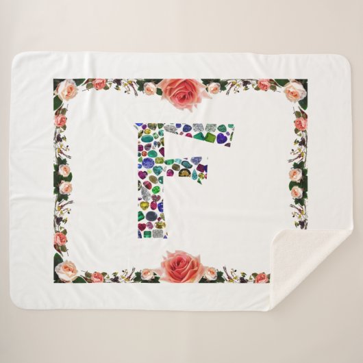 F Monogram Sherpa Deken (Voorkant (horizontaal))