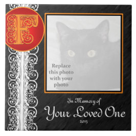 F Monogram "ter nagedachtenis aan uw geliefde" Teg Tegeltje