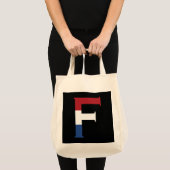 F Monogrambedekking op NLD-vlag op bk gtcn Tote Bag (Voorkant (product))
