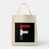 F Monogrambedekking op NLD-vlag op bk gtcn Tote Bag (Achterkant)