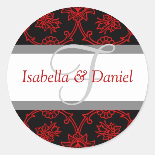 F Monogrammen voor huwelijkssluitingen Ronde Sticker (Voorkant)