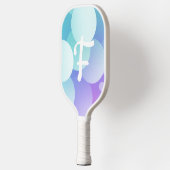 F Naam Pickleball Paddle Paars Blauw Bubbel Modern (Links)