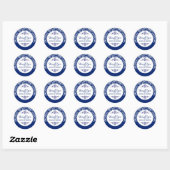 F;oraal witte achtergrond blauw ronde sticker (Vel)