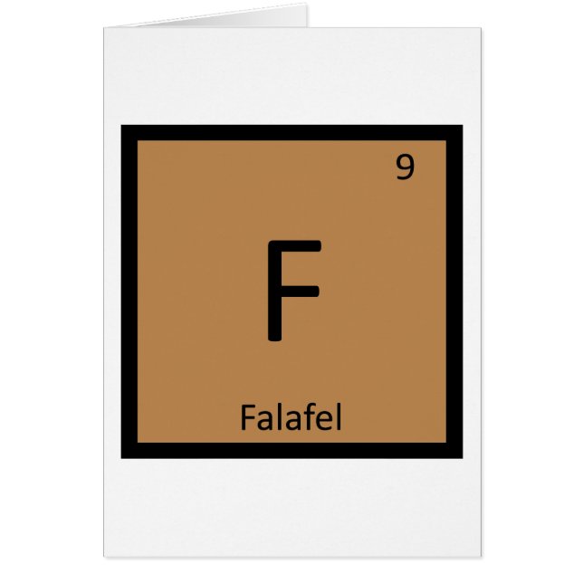 F - Periodiek tabelsymbool Falafel Chemistry (Voorkant)