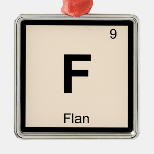 F - Periodiek tabelsymbool Flan chemie Metalen Ornament
