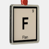 F - Periodiek tabelsymbool Flan Chemistry Metalen Ornament (Rechts)