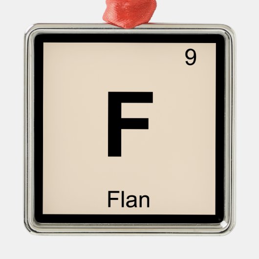 F - Periodiek tabelsymbool Flan Chemistry Metalen Ornament (Voorkant)