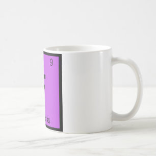 F - Periodiek tabelsymbool voor de scheikunde van  Koffiemok