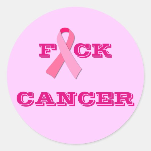 F "Pink Ribbon" CK-KANKER Ronde Sticker (Voorkant)