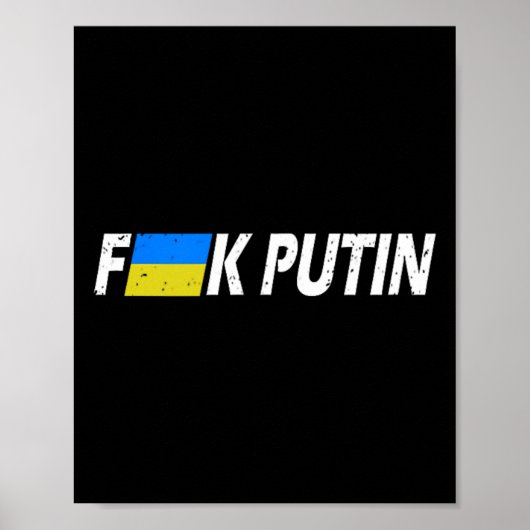 F Poetin Oekraïne Vlag  Poster (Voorkant)