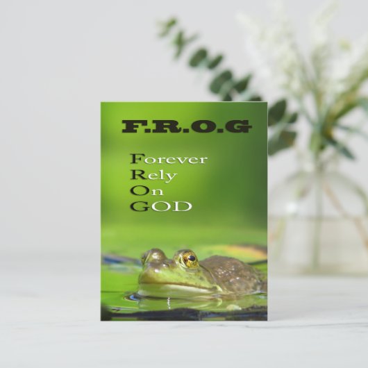 F.R.O.G Forever.Rely.On.GOD Post Kaart (Staand voorkant)