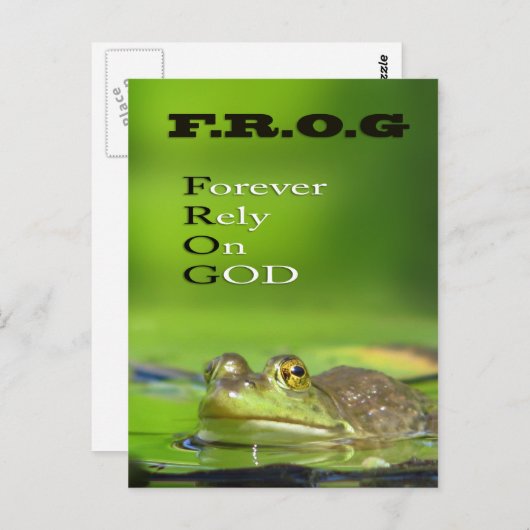 F.R.O.G Forever.Rely.On.GOD Post Kaart (Voorkant / Achterkant)