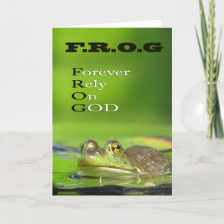 F.R.O.G Forever.Rely.On.GOD Wenskaarten Kaart